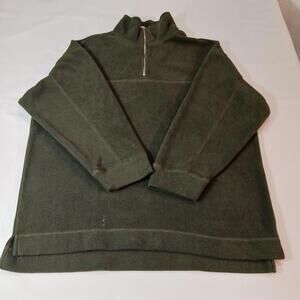 Willi Smith Collection Men's Green 1/4 Zip Pullover Fleece Sweatshirt Size M